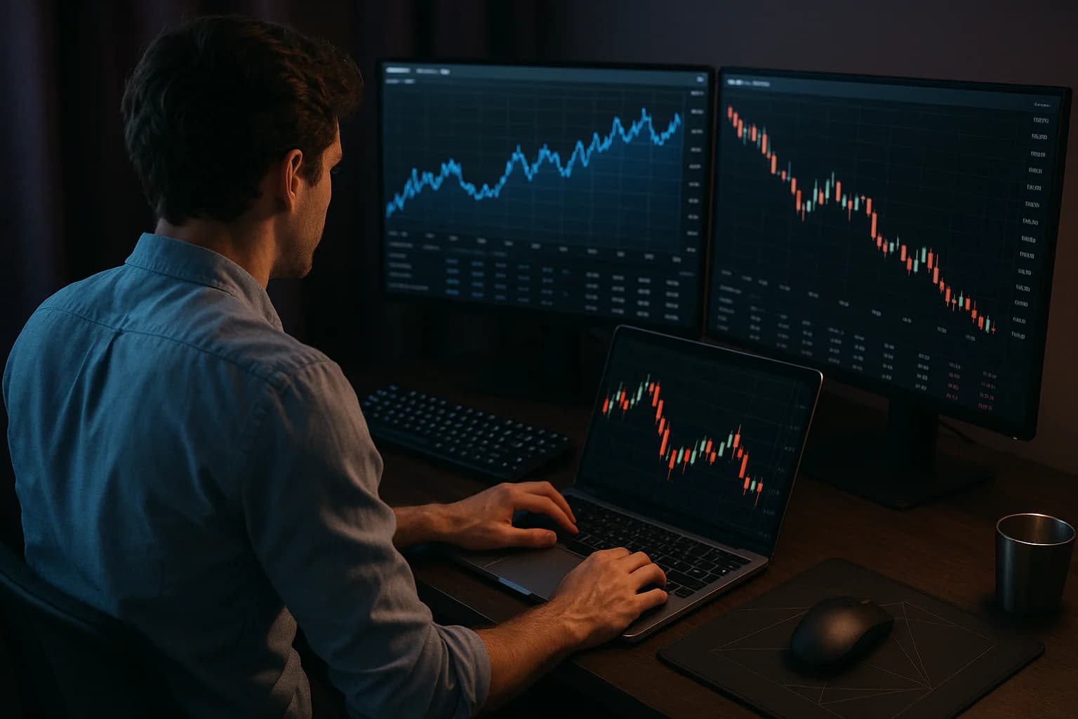 Traders and analysts viewing financial market dashboards
